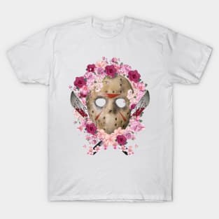 Floral Horror Hockey Mask T-Shirt